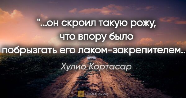 Хулио Кортасар цитата: "он скроил такую рожу, что впору было побрызгать его..."