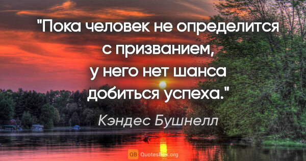 Кэндес Бушнелл цитата: "Пока человек не определится с призванием, у него нет шанса..."