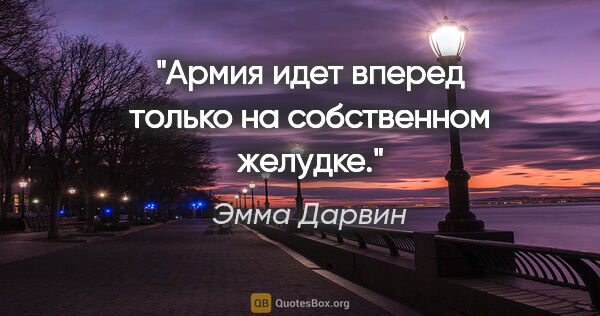 Эмма Дарвин цитата: "Армия идет вперед только на собственном желудке."