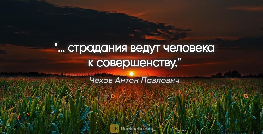 Чехов Антон Павлович цитата: "… страдания ведут человека к совершенству."