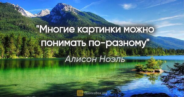 Алисон Ноэль цитата: "Многие картинки можно понимать по-разному"