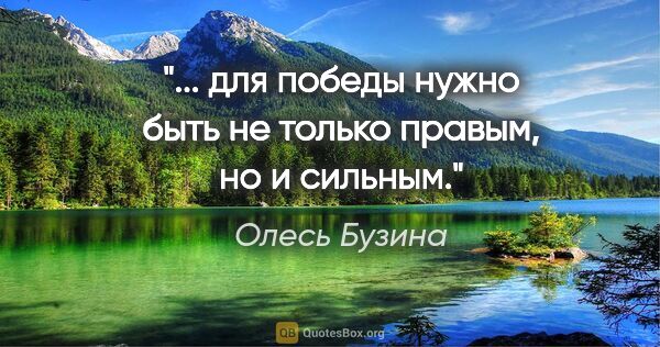 Олесь Бузина цитата: "... для победы нужно быть не только правым, но и сильным."