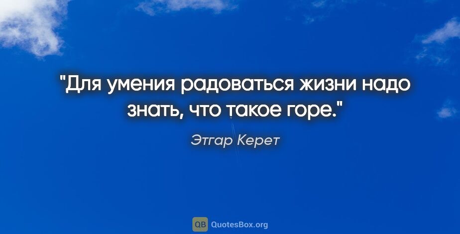 Этгар Керет цитата: "Для умения радоваться жизни надо знать, что такое горе."