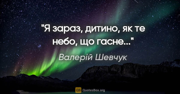 Валерій Шевчук цитата: "Я зараз, дитино, як те небо, що гасне..."