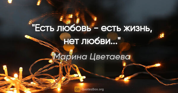 Марина Цветаева цитата: "Есть любовь - есть жизнь, нет любви..."