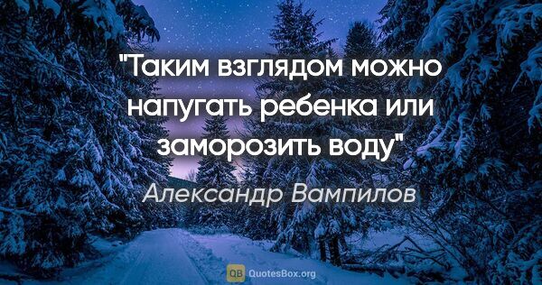 Александр Вампилов цитата: "Таким взглядом можно напугать ребенка или заморозить воду"
