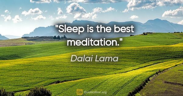 Dalai Lama quote: "Sleep is the best meditation."