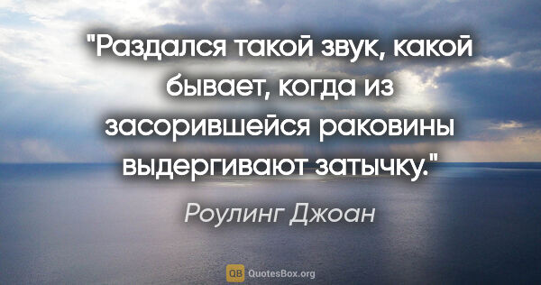 Роулинг Джоан цитата: "Раздался такой звук, какой бывает, когда из засорившейся..."