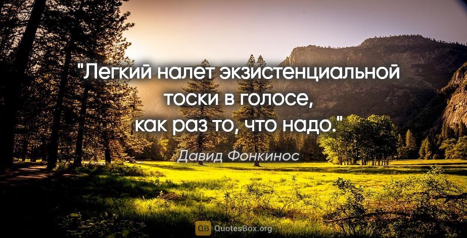 Давид Фонкинос цитата: "Легкий налет экзистенциальной тоски в голосе, как раз то, что..."