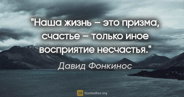 Давид Фонкинос цитата: "Наша жизнь – это призма, счастье – только иное восприятие..."