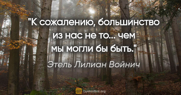 Этель Лилиан Войнич цитата: "К сожалению, большинство из нас не то... чем мы могли бы быть."