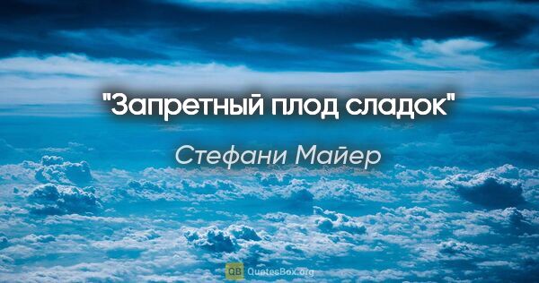 Стефани Майер цитата: "«Запретный плод сладок»"