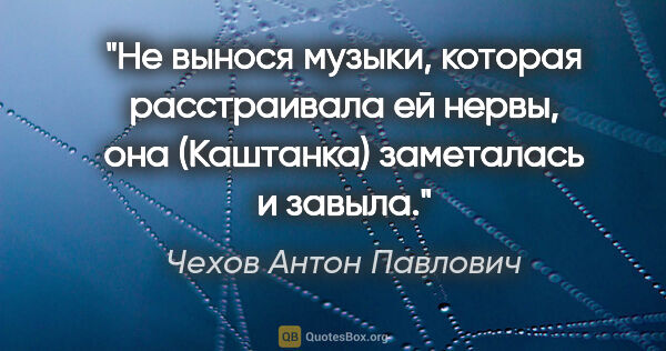 Чехов Антон Павлович цитата: "Не вынося музыки, которая расстраивала ей нервы, она..."