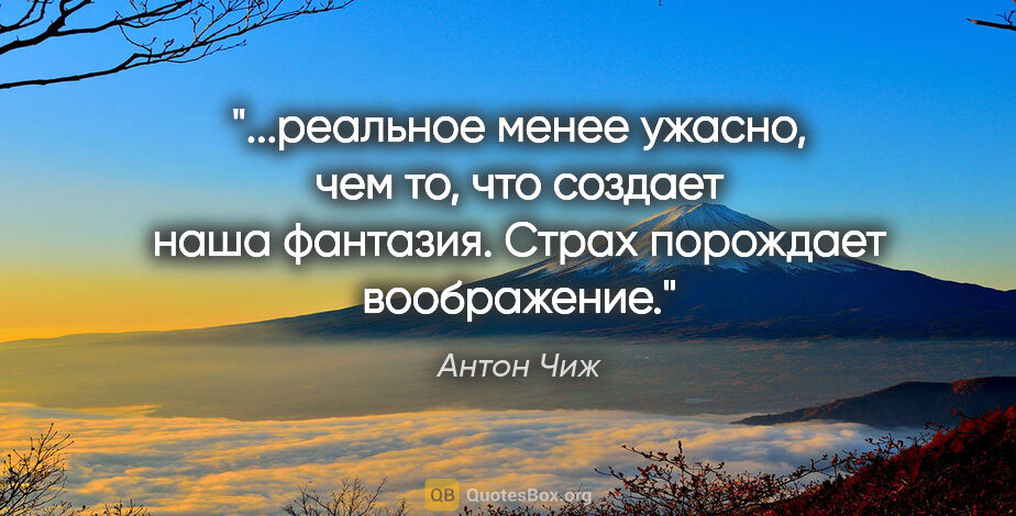 Антон Чиж цитата: "реальное менее ужасно, чем то, что создает наша фантазия...."