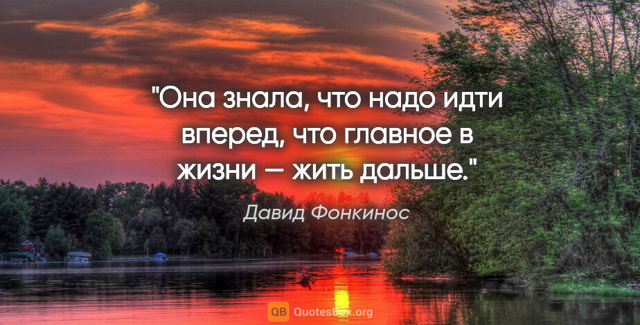 Давид Фонкинос цитата: "Она знала, что надо идти вперед, что главное в жизни — жить..."