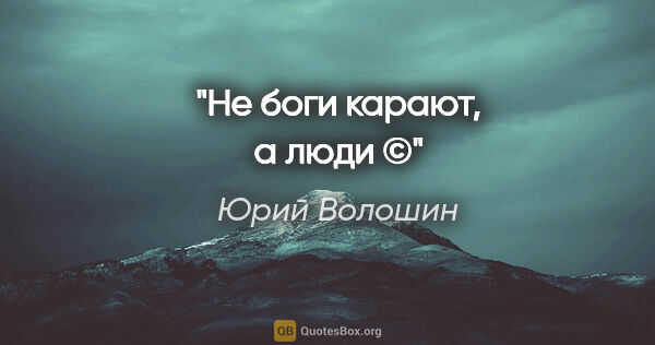 Юрий Волошин цитата: "Не боги карают, а люди ©"