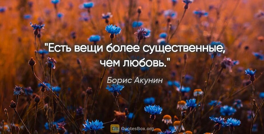 Борис Акунин цитата: "Есть вещи более существенные, чем любовь."