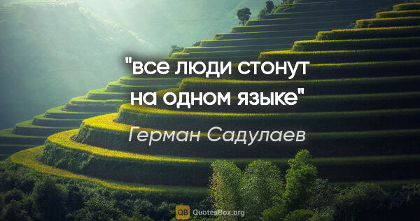 Герман Садулаев цитата: "все люди стонут на одном языке"