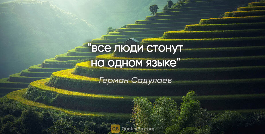 Герман Садулаев цитата: "все люди стонут на одном языке"