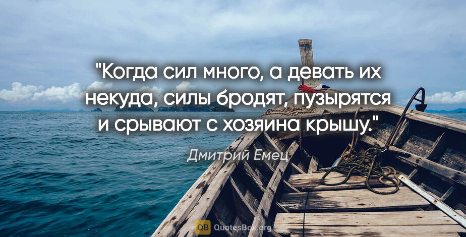 Дмитрий Емец цитата: "Когда сил много, а девать их некуда, силы бродят, пузырятся и..."