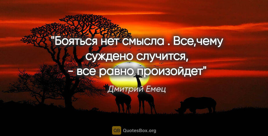 Дмитрий Емец цитата: "Бояться нет смысла . Все,чему суждено случится, - все равно..."