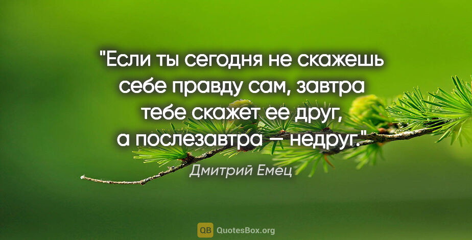 Дмитрий Емец цитата: "Если ты сегодня не скажешь себе правду сам, завтра тебе скажет..."
