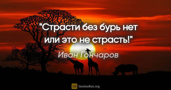 Иван Гончаров цитата: "Страсти без бурь нет или это не страсть!"