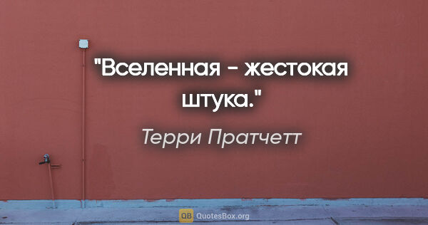 Терри Пратчетт цитата: "Вселенная - жестокая штука."