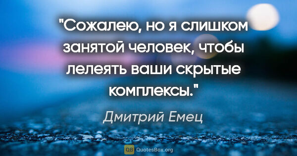 Дмитрий Емец цитата: "Сожалею, но я слишком занятой человек, чтобы лелеять ваши..."