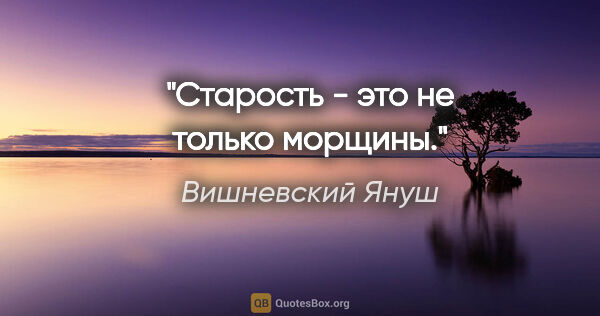 Вишневский Януш цитата: "Старость - это не только морщины."