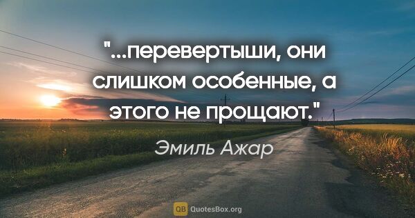 Эмиль Ажар цитата: "...перевертыши, они слишком особенные, а этого не прощают."