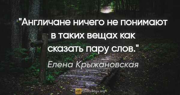 Елена Крыжановская цитата: "Англичане ничего не понимают в таких вещах как "сказать пару..."