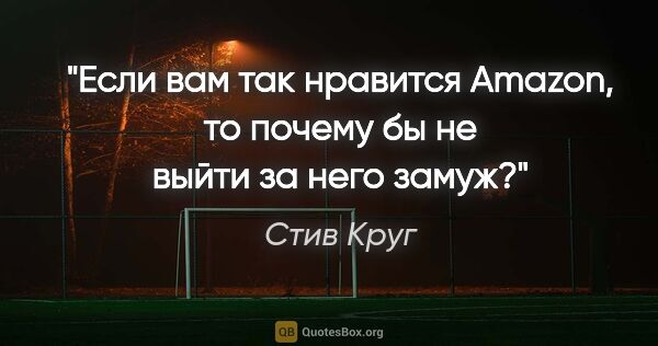 Стив Круг цитата: "Если вам так нравится Amazon, то почему бы не выйти за него..."