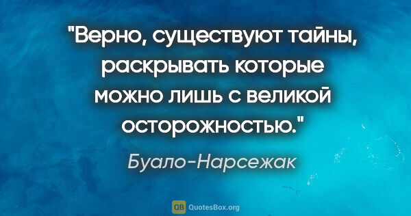 Буало-Нарсежак цитата: "Верно, существуют тайны, раскрывать которые можно лишь с..."