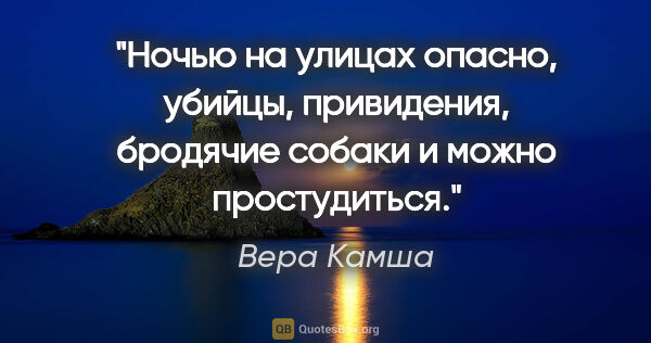 Вера Камша цитата: "Ночью на улицах опасно, убийцы, привидения, бродячие собаки и..."