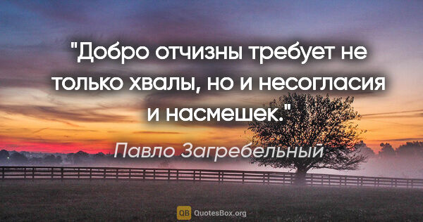 Павло Загребельный цитата: "Добро отчизны требует не только хвалы, но и несогласия и..."