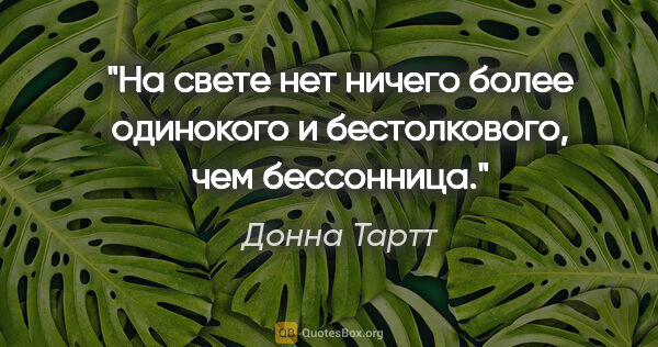 Донна Тартт цитата: "На свете нет ничего более одинокого и бестолкового, чем..."