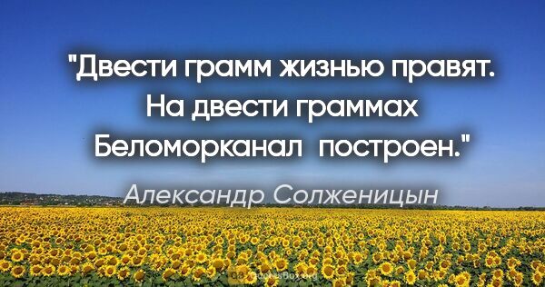 Александр Солженицын цитата: "Двести грамм жизнью правят. На двести граммах..."