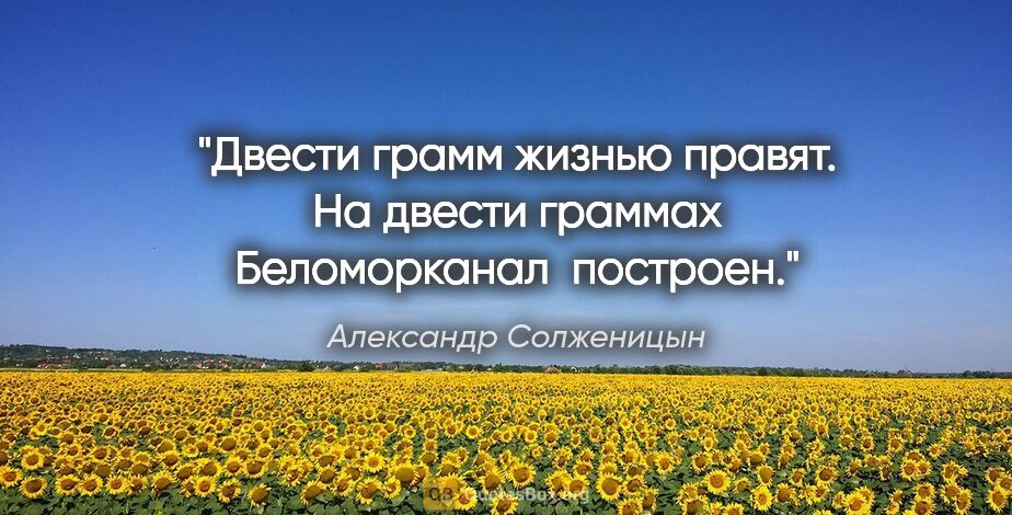 Александр Солженицын цитата: "Двести грамм жизнью правят. На двести граммах..."