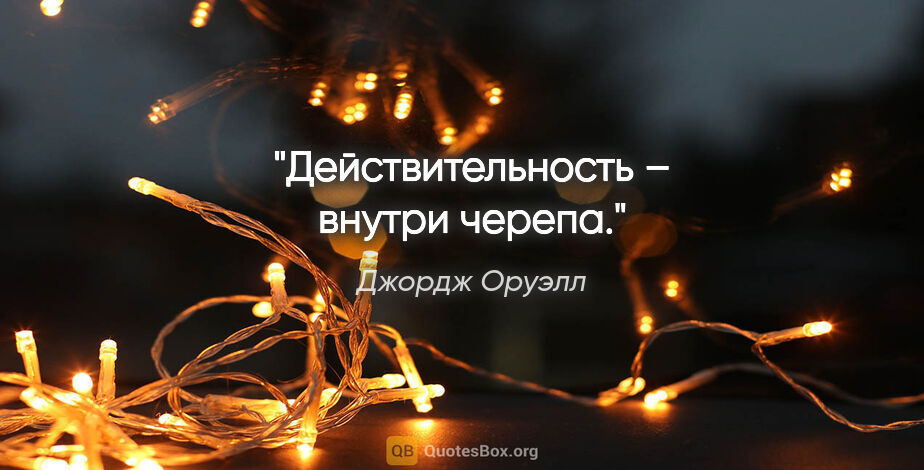 Джордж Оруэлл цитата: "Действительность – внутри черепа."