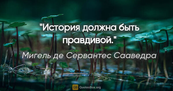 Мигель де Сервантес Сааведра цитата: "История должна быть правдивой."