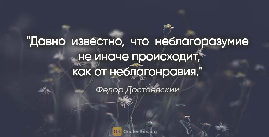 Федор Достоевский цитата: "Давно  известно,  что  неблагоразумие  не иначе происходит,..."