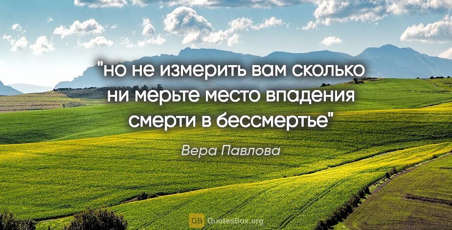 Вера Павлова цитата: "но не измерить вам сколько ни мерьте

место впадения смерти в..."