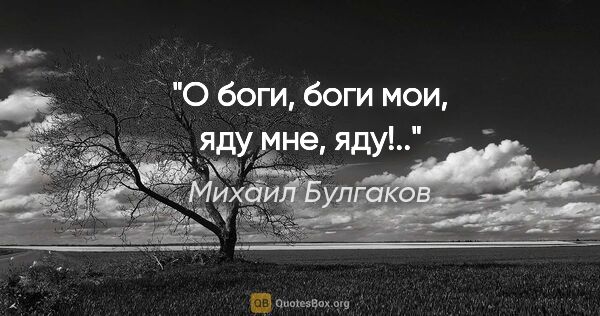Михаил Булгаков цитата: "О боги, боги мои, яду мне, яду!.."