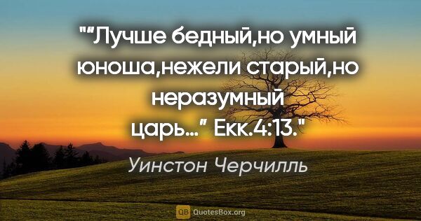 Уинстон Черчилль цитата: "“Лучше бедный,но умный юноша,нежели старый,но неразумный..."