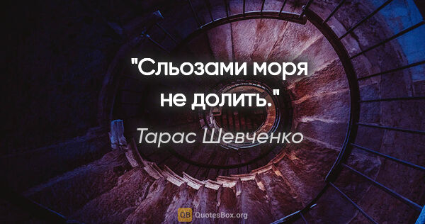 Тарас Шевченко цитата: "Сльозами моря не долить."