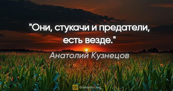 Анатолий Кузнецов цитата: "«Они, стукачи и предатели, есть везде»."