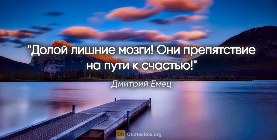Дмитрий Емец цитата: "Долой лишние мозги! Они препятствие на пути к счастью!"