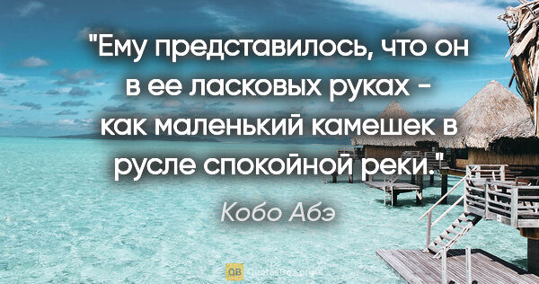 Кобо Абэ цитата: "Ему представилось, что он в ее ласковых руках - как маленький..."