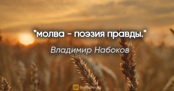 Владимир Набоков цитата: "молва - поэзия правды."